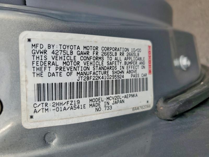 69006396 :رقم المزاد ، JT2BF22K410295924 vin ، 2001 Toyota Camry مزاد بيع