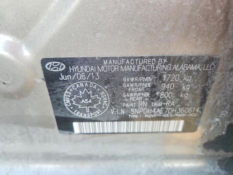 Продажа на аукционе авто 2013 Hyundai Elantra, vin: 5NPDH4AE7DH360614, номер лота: 70049226