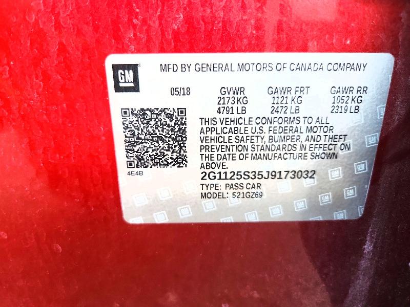 Продаж на аукціоні авто 2018 Chevrolet Impala, vin: 2G1125S35J9173032, номер лоту: 69620736