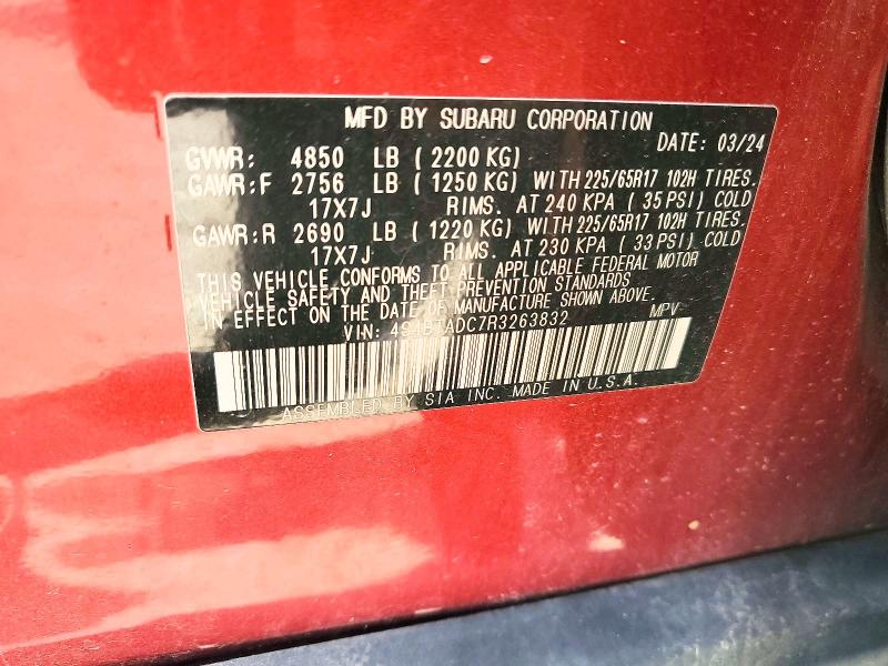Aukcja sprzedaży 2024 Subaru Outback, vin: 4S4BTADC7R3263832, numer aukcji: 67709616