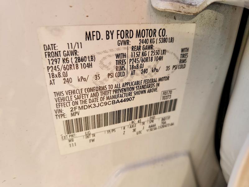 Продажа на аукционе авто 2012 Ford Edge, vin: 2FMDK3JC9CBA44907, номер лота: 67657046