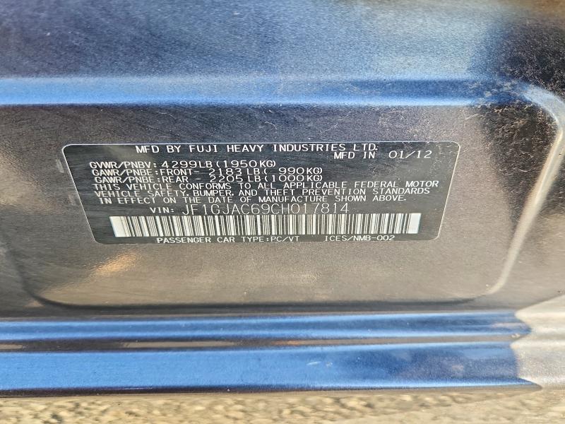 Aukcja sprzedaży 2012 Subaru Impreza, vin: JF1GJAC69CH017814, numer aukcji: 67704996