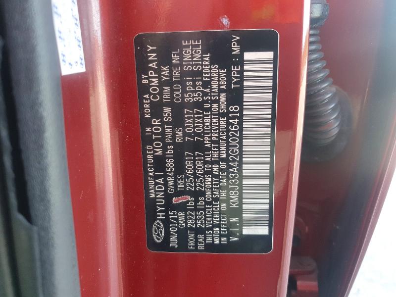 Продаж на аукціоні авто 2016 Hyundai Tucson, vin: KM8J33A42GU026418, номер лоту: 67777926