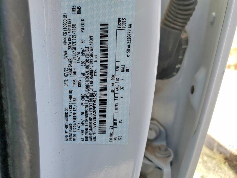 2023 Ford F350 მანქანა იყიდება აუქციონზე, vin: 1FT8W3BA2PED52521, აუქციონის ნომერი: 68962646