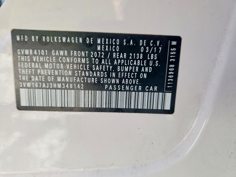 Продаж на аукціоні авто 2017 Volkswagen Jetta, vin: 3VW167AJ3HM348142, номер лоту: 68444156