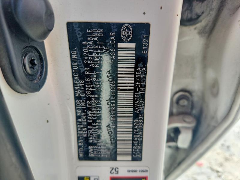 2018 Toyota Camry მანქანა იყიდება აუქციონზე, vin: 4T1B11HK6JU581205, აუქციონის ნომერი: 70478946