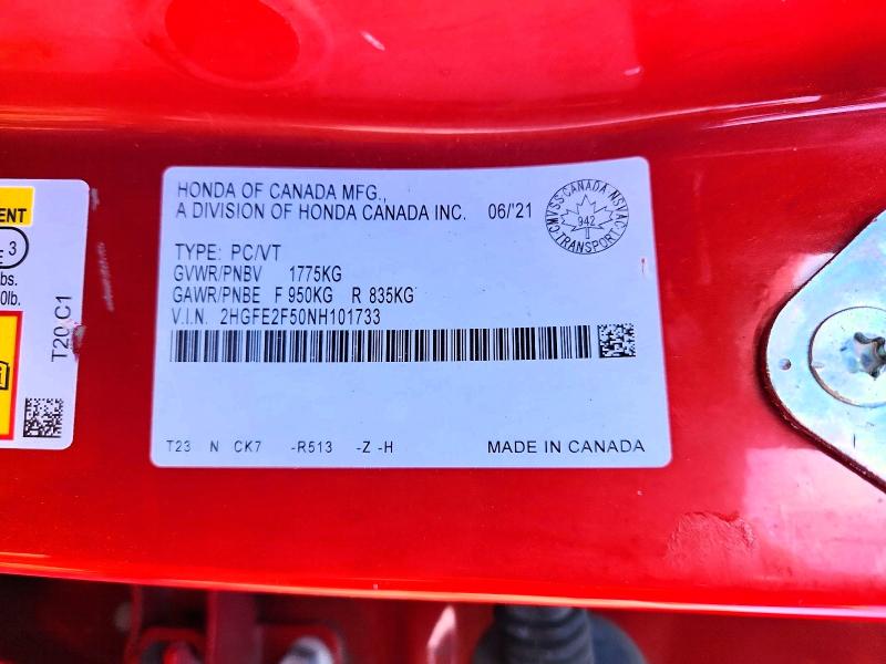 Aukcja sprzedaży 2022 Honda Civic, vin: 2HGFE2F50NH101733, numer aukcji: 68307756