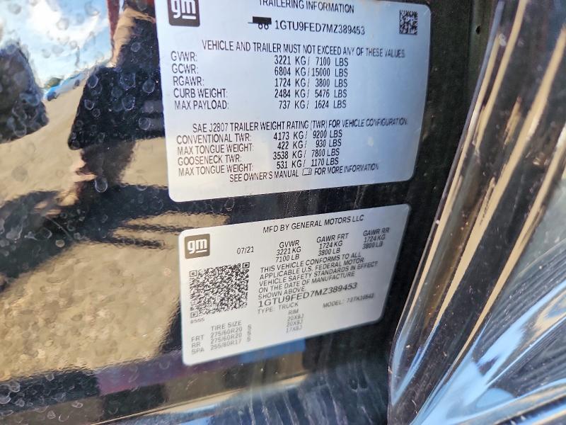 Продаж на аукціоні авто 2021 Gmc Sierra, vin: 1GTU9FED7MZ389453, номер лоту: 70250966