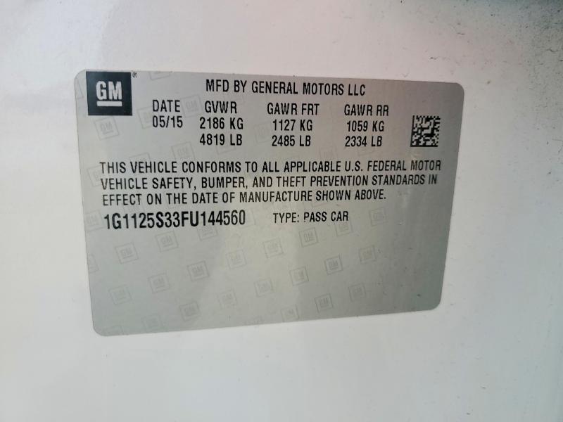 Aukcja sprzedaży 2015 Chevrolet Impala, vin: 1G1125S33FU144560, numer aukcji: 67262996