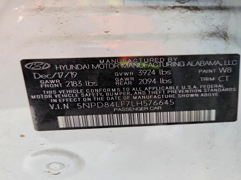 Продаж на аукціоні авто 2020 Hyundai Elantra, vin: 5NPD84LF7LH576645, номер лоту: 69234756