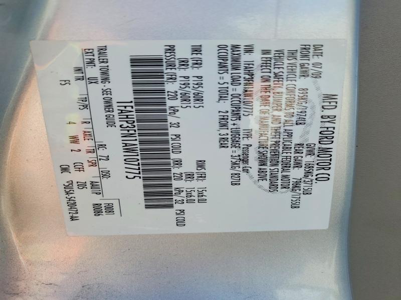 2010 Ford Focus მანქანა იყიდება აუქციონზე, vin: 1FAHP3FN1AW107775, აუქციონის ნომერი: 68047636