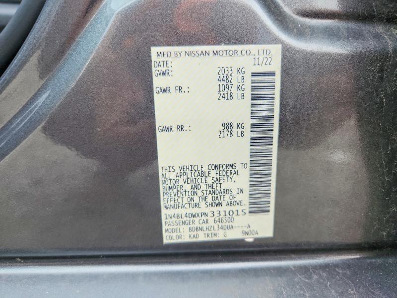 Продажа на аукционе авто 2023 Nissan Altima, vin: 1N4BL4DWXPN331015, номер лота: 66601036