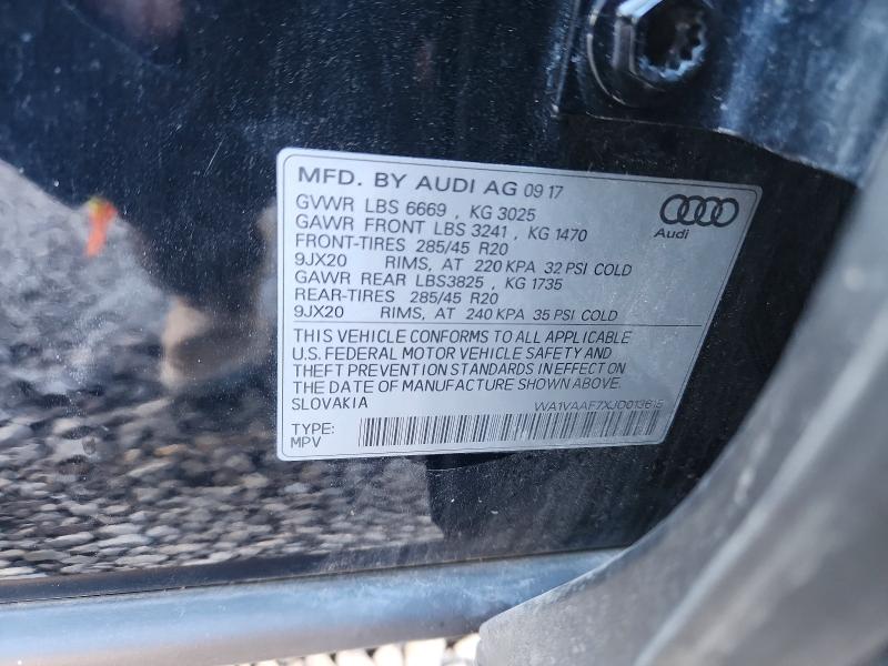 70519856 :رقم المزاد ، WA1VAAF7XJD013615 vin ، 2018 Audi Q7 مزاد بيع