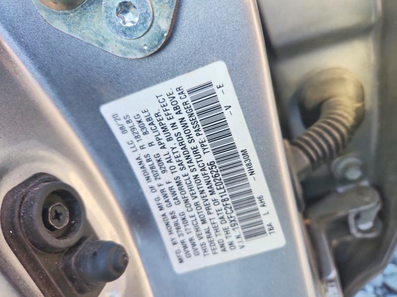 66428586 :رقم المزاد ، 19XFC2F81LE026256 vin ، 2020 Honda Civic مزاد بيع