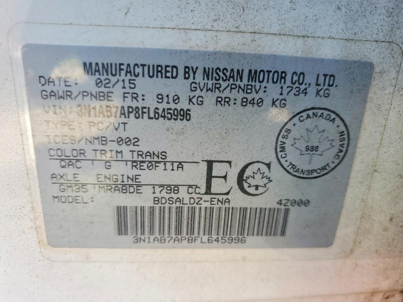 Aukcja sprzedaży 2015 Nissan Sentra, vin: 3N1AB7AP8FL645996, numer aukcji: 69359766