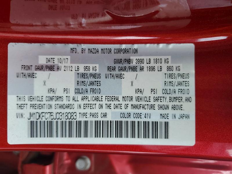 67483396 :رقم المزاد ، JM1DKFC76J0318083 vin ، 2018 Mazda Cx-3 مزاد بيع