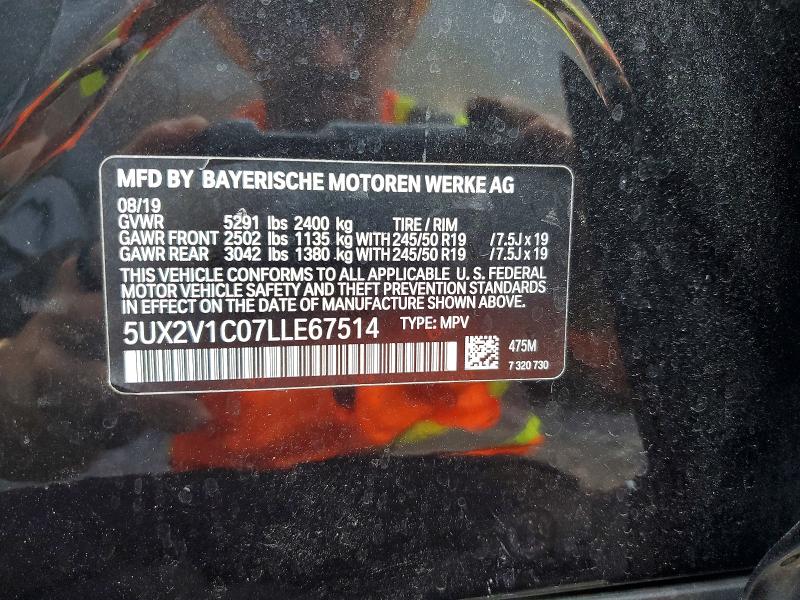 69128306 :رقم المزاد ، 5UX2V1C07LLE67514 vin ، 2020 Bmw X4 مزاد بيع