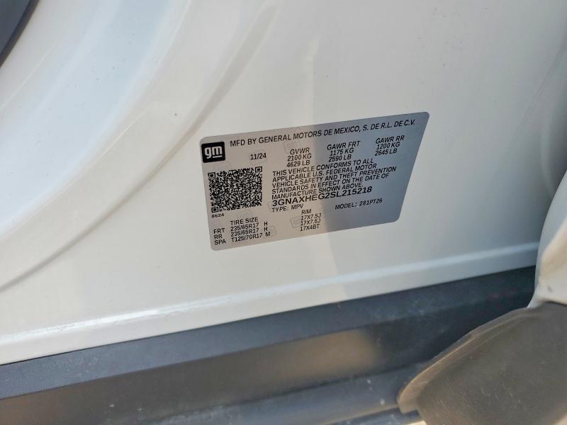 67871556 :رقم المزاد ، 3GNAXHEG2SL215218 vin ، 2025 Chevrolet Equinox مزاد بيع