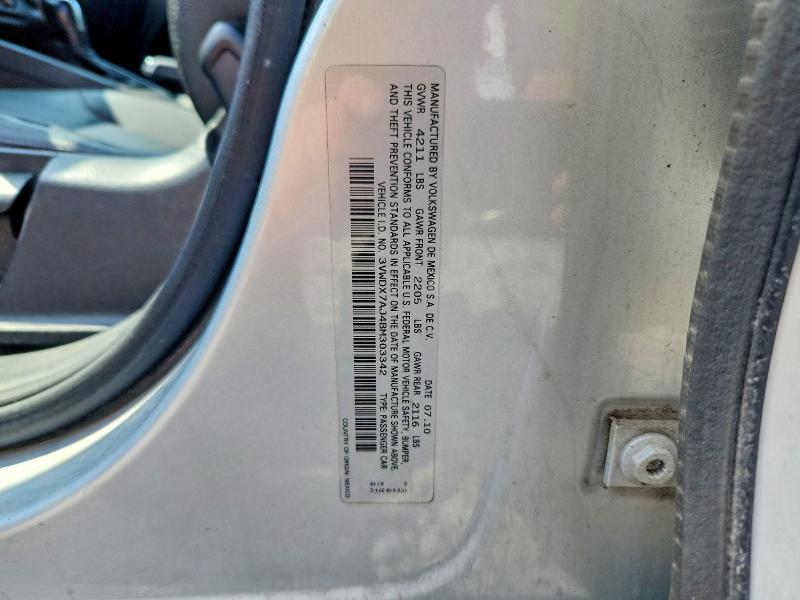 2011 Volkswagen Jetta მანქანა იყიდება აუქციონზე, vin: 3VWDX7AJ4BM303342, აუქციონის ნომერი: 69465096