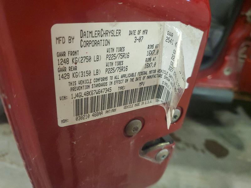 68749826 :رقم المزاد ، 1J4GL48K67W647345 vin ، 2007 Jeep Liberty مزاد بيع