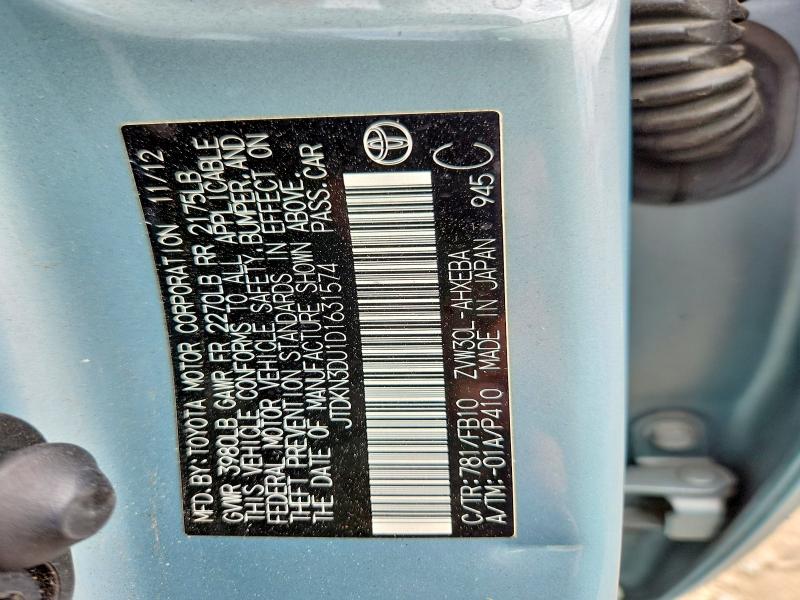 Продажа на аукционе авто 2013 Toyota Prius, vin: JTDKN3DU1D1631574, номер лота: 68383316