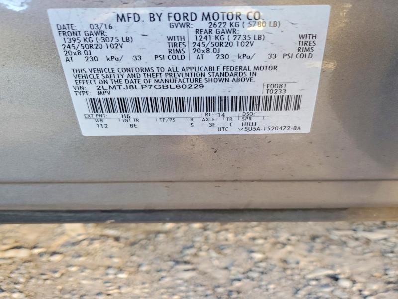 Продажа на аукционе авто 2016 Lincoln Mkx, vin: 2LMTJ8LP7GBL60229, номер лота: 68128106