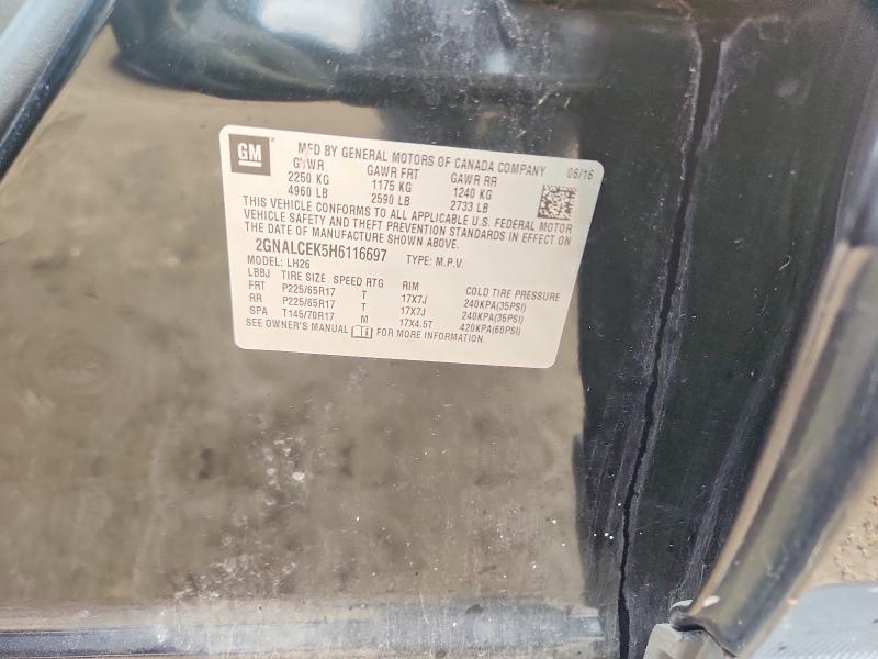68974936 :رقم المزاد ، 2GNALCEK5H6116697 vin ، 2017 Chevrolet Equinox مزاد بيع