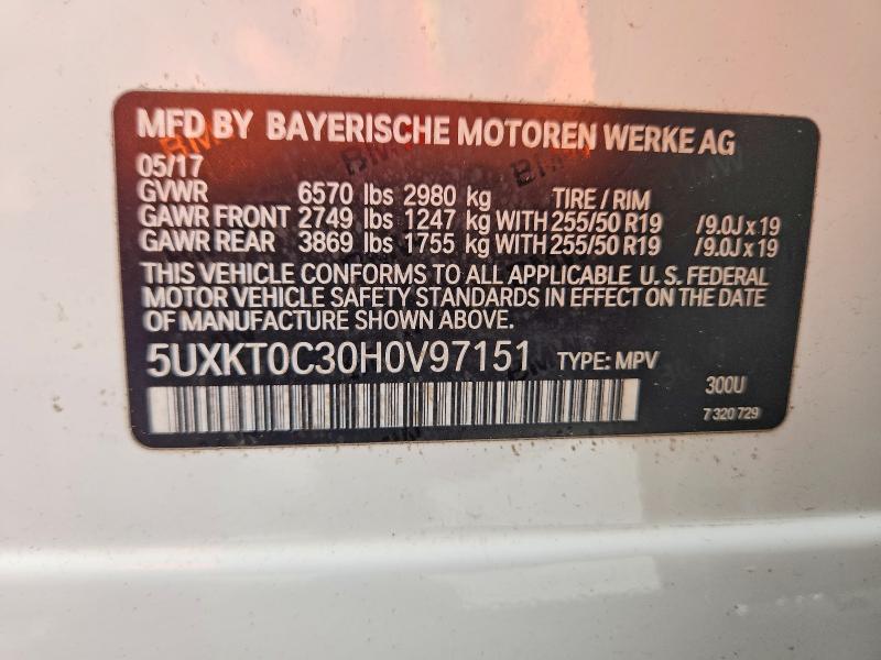 2017 Bmw X5 მანქანა იყიდება აუქციონზე, vin: 5UXKT0C30H0V97151, აუქციონის ნომერი: 68623256