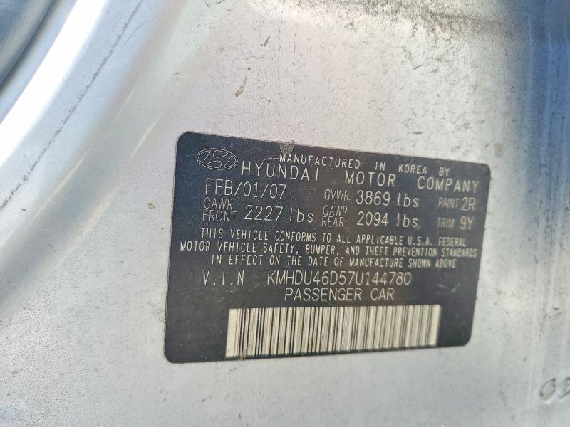 Продаж на аукціоні авто 2007 Hyundai Elantra, vin: KMHDU46D57U144780, номер лоту: 69609046