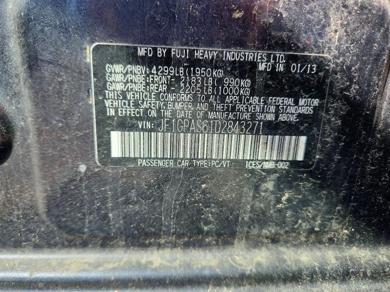 Продажа на аукционе авто 2013 Subaru Impreza, vin: JF1GPAS61D2843271, номер лота: 69393936