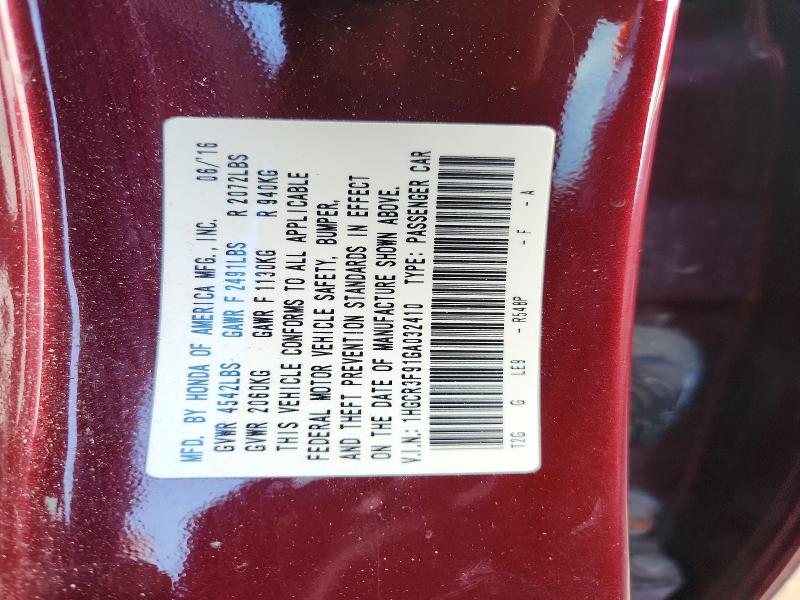 Продаж на аукціоні авто 2016 Honda Accord, vin: 1HGCR3F91GA032410, номер лоту: 68128576