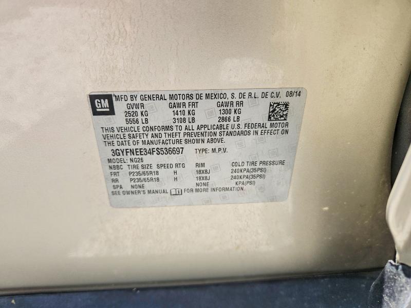 2015 Cadillac Srx მანქანა იყიდება აუქციონზე, vin: 3GYFNEE34FS536697, აუქციონის ნომერი: 67402896