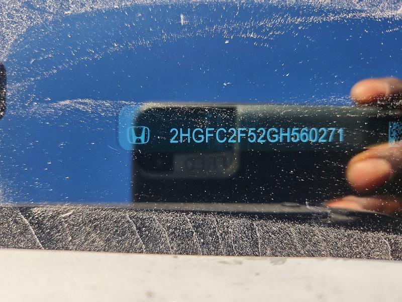 Продаж на аукціоні авто 2016 Honda Civic, vin: 2HGFC2F52GH560271, номер лоту: 69012186