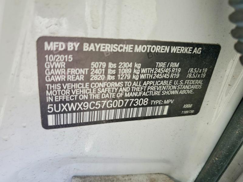 Aukcja sprzedaży 2016 Bmw X3, vin: 5UXWX9C57G0D77308, numer aukcji: 67291196