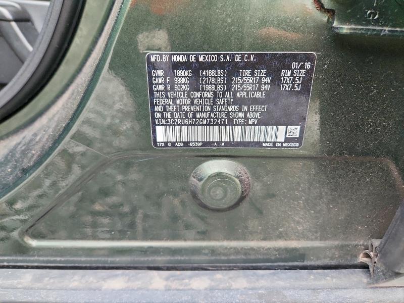 Aukcja sprzedaży 2016 Honda Hr-v, vin: 3CZRU6H72GM732471, numer aukcji: 70789506