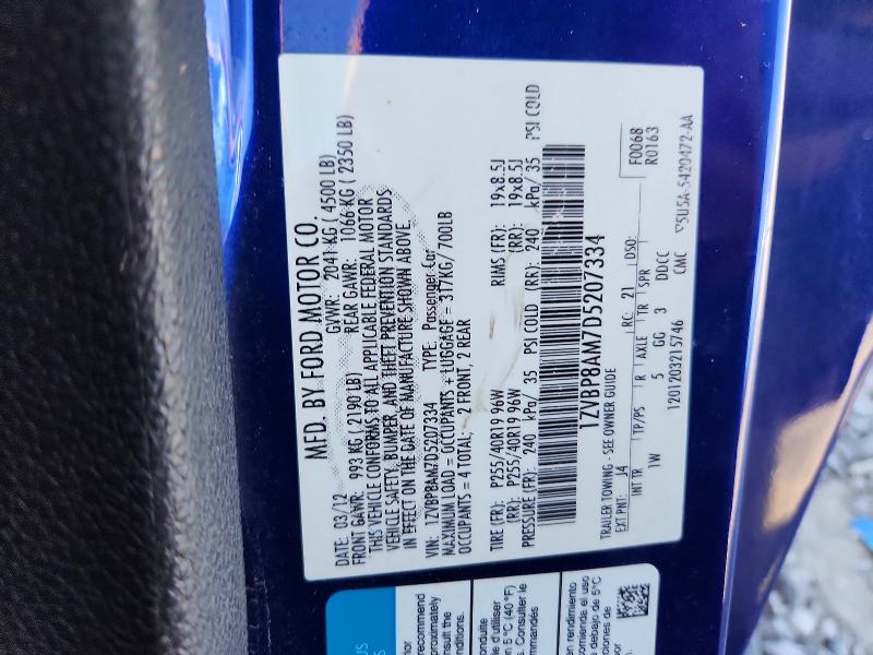 2013 Ford Mustang მანქანა იყიდება აუქციონზე, vin: 1ZVBP8AM7D5207334, აუქციონის ნომერი: 68302876