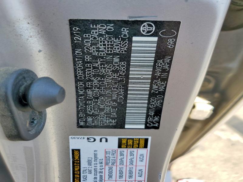 2020 Toyota Prius Prime მანქანა იყიდება აუქციონზე, vin: JTDKARFP1L3145808, აუქციონის ნომერი: 70254546