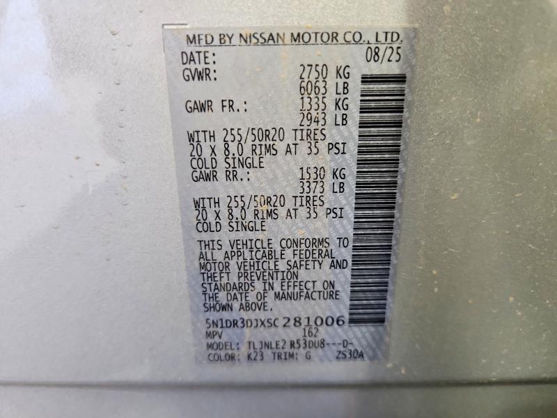 2025 Nissan Pathfinder მანქანა იყიდება აუქციონზე, vin: 5N1DR3DJXSC281006, აუქციონის ნომერი: 68566646