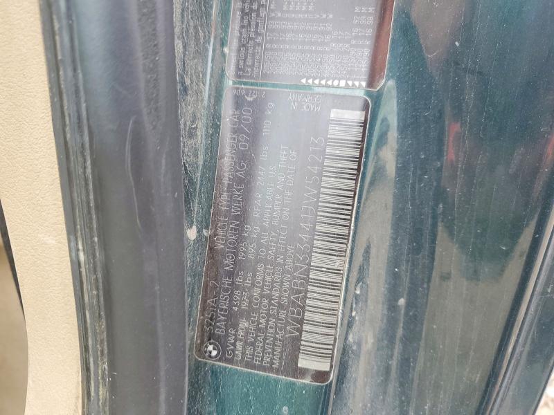 Продаж на аукціоні авто 2001 Bmw 325, vin: WBABN33441JW54213, номер лоту: 70543956