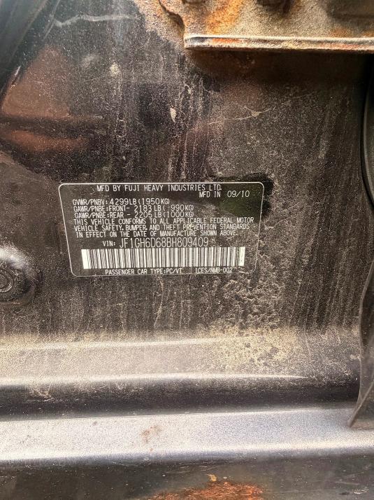 Aukcja sprzedaży 2011 Subaru Impreza, vin: JF1GH6D68BH809409, numer aukcji: 67925396