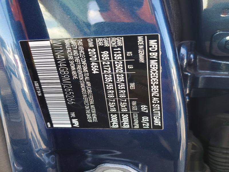 Aukcja sprzedaży 2021 Mercedes-benz Gla, vin: W1N4N4GB9MJ265266, numer aukcji: 69335046