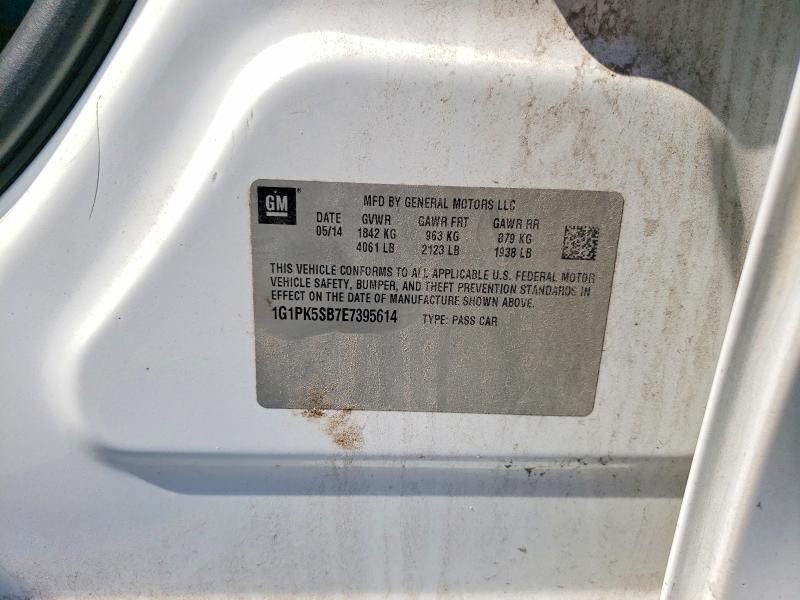 70403476 :رقم المزاد ، 1G1PK5SB7E7395614 vin ، 2014 Chevrolet Cruze مزاد بيع