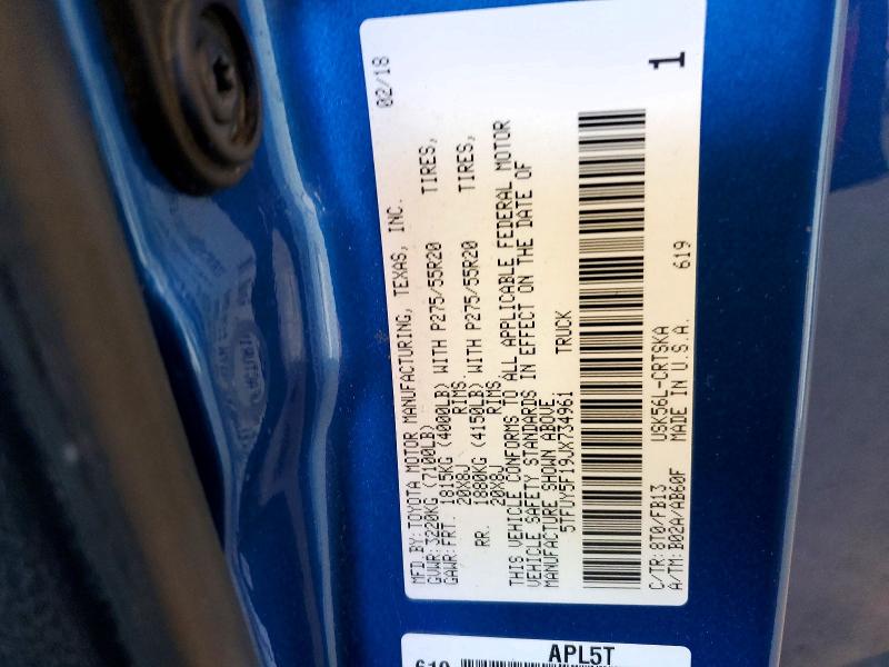 2018 Toyota Tundra მანქანა იყიდება აუქციონზე, vin: 5TFUY5F19JX734961, აუქციონის ნომერი: 67482996