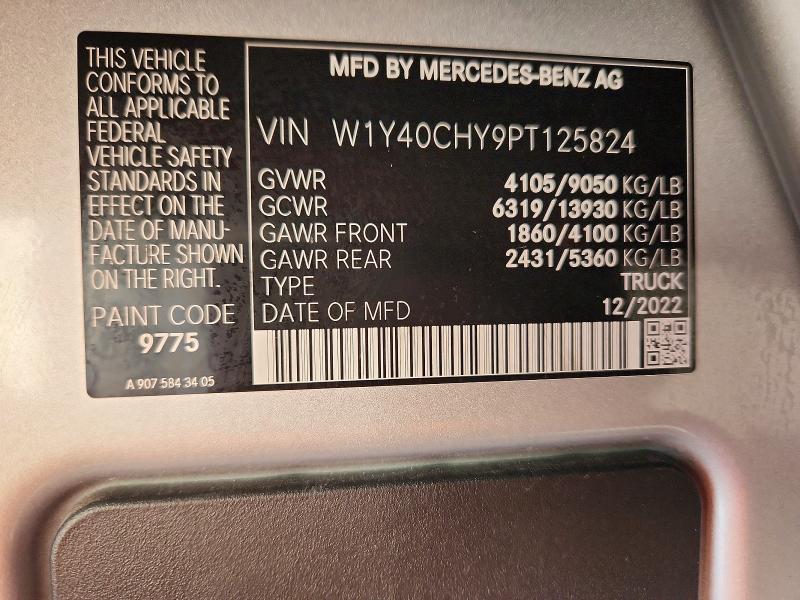Aukcja sprzedaży 2023 Mercedes-benz Sprinter, vin: W1Y40CHY9PT125824, numer aukcji: 64134026