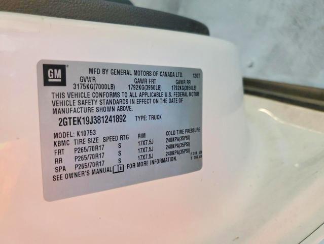 Продажа на аукционе авто 2008 Gmc Sierra, vin: 2GTEK19J381241892, номер лота: 68878876