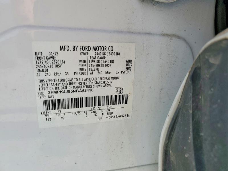 Продаж на аукціоні авто 2022 Ford Edge, vin: 2FMPK4J95NBA52416, номер лоту: 68215086