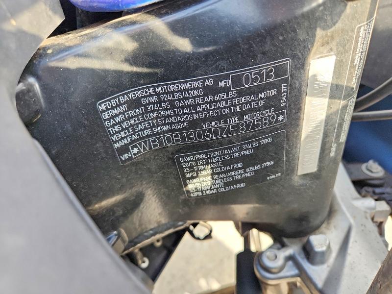 Продаж на аукціоні авто 2013 Bmw F800, vin: WB10B1306DZF87589, номер лоту: 68655106