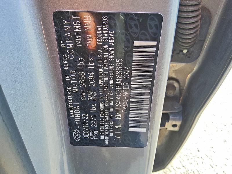2023 Hyundai Elantra მანქანა იყიდება აუქციონზე, vin: KMHLS4AG3PU488885, აუქციონის ნომერი: 68038686