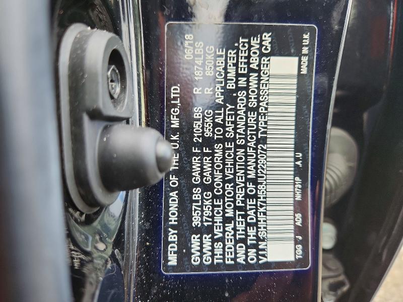 Aukcja sprzedaży 2018 Honda Civic, vin: SHHFK7H58JU229072, numer aukcji: 67906906