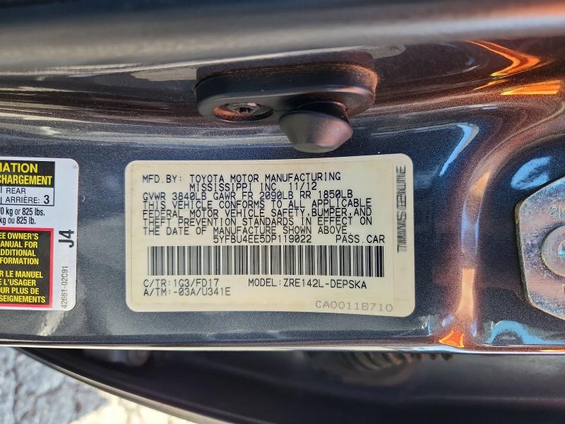 Продаж на аукціоні авто 2013 Toyota Corolla, vin: 5YFBU4EE5DP119022, номер лоту: 68706456